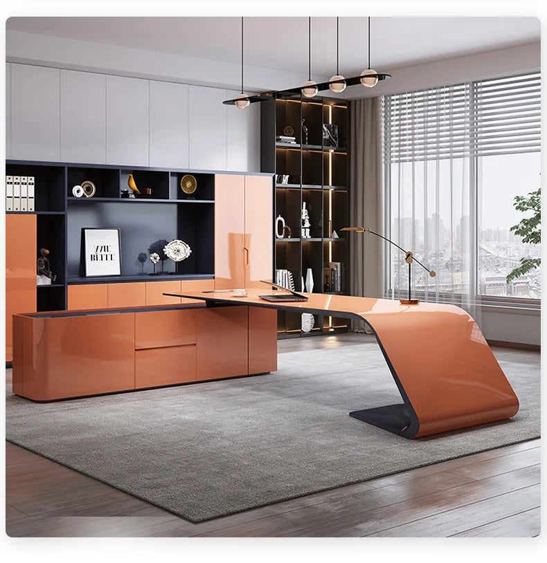 Fashionable Creative Office Desk Light Luxury Supervisor Manager Office Desk Accent Art Office Furniture Der Schreibtisch XYOD