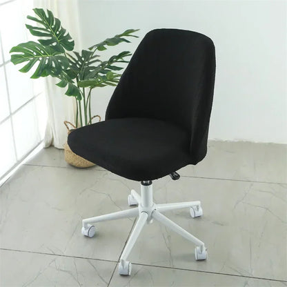 1PC Elastic Curved Office Chair Cover Polar Fleece Duckbill Chair Cover Chair Slipcover Stretch Seat Covers for Kitchen Hotel