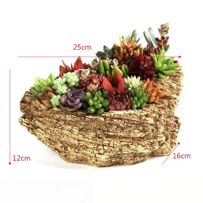 American Broken Root Shape Succulent Resin Flower Pot Outdoor Balcony Furnishing Crafts Garden Villa Vase Ornaments Decoration