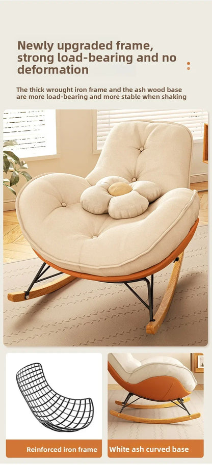 Firm Sofa Chair Living Room Balcony Rocking Chair Single Recliner Happy Chair Light Luxury Penguin Chair Leisure Chair
