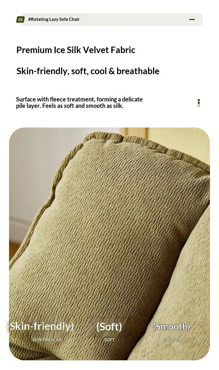 Sofa 360 Degree Swivel Lounge Chair Adjustable Back Fabric Single Seat Small Apartment Living Room Balcony Lazy Armchair