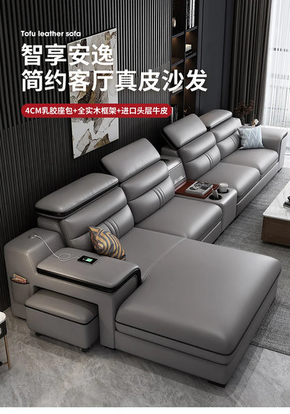 Genuine Leather Modern Sofas Luxury Classic Bedrooms Cinema Sofas Comfortable Straight Muebles Para El Hogar Home Accessories