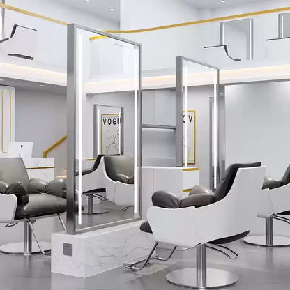 HJ Barber Shop Mirror Quick Cut Special Mirror Hair Salon Internet celebrity hair salon Full Lamp Mirror