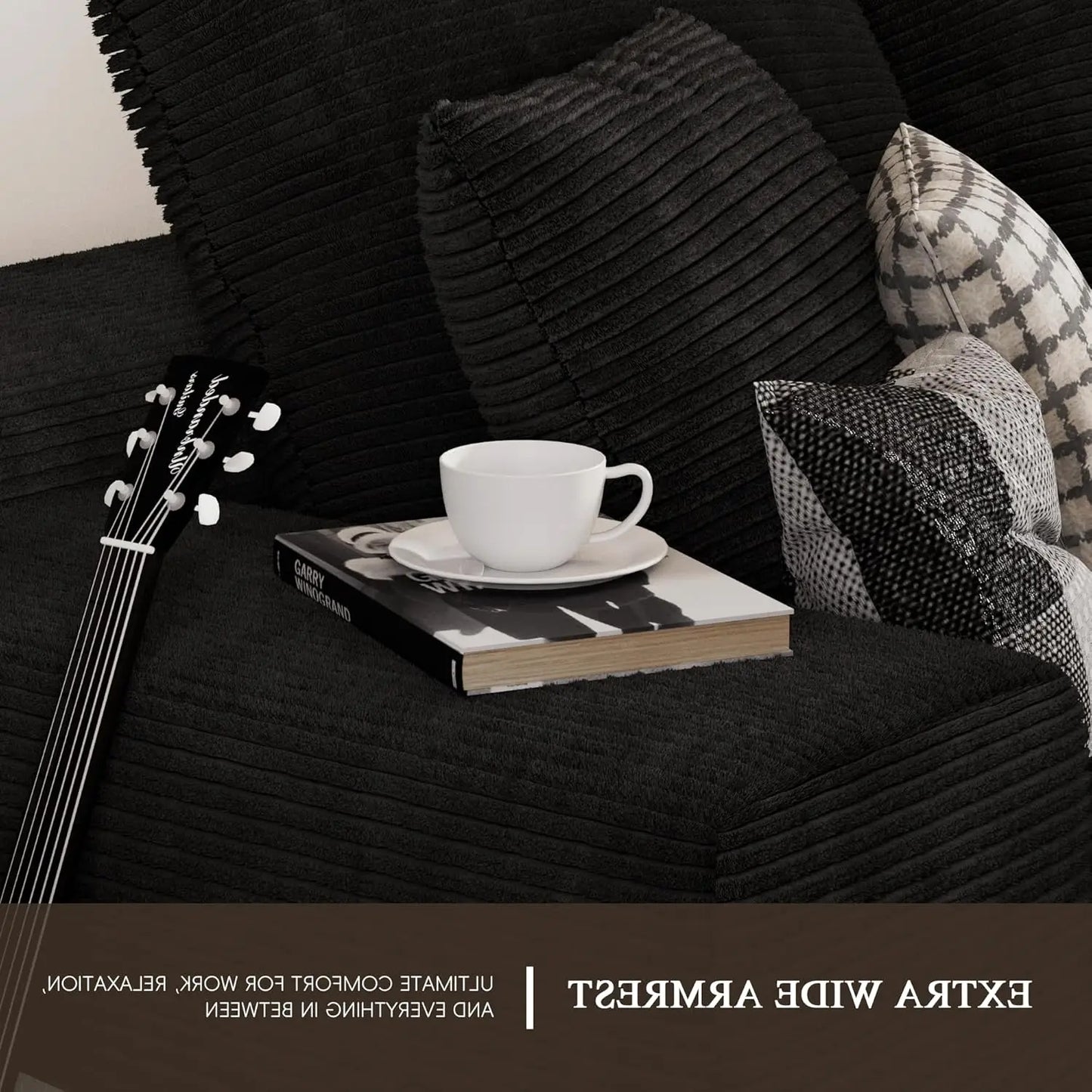 Modern 105'' L-Shape Sectional Couch Convertible 3-Seater Cloud Sofa Deep Seat Comfortable Modular Customized Furniture