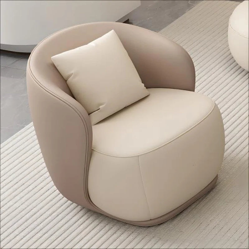 Hotel Luxury Curved Leather Sofa Set – Modern Art Design with Coffee Table