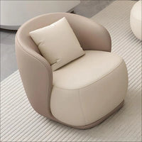 Hotel Luxury Curved Leather Sofa Set – Modern Art Design with Coffee Table