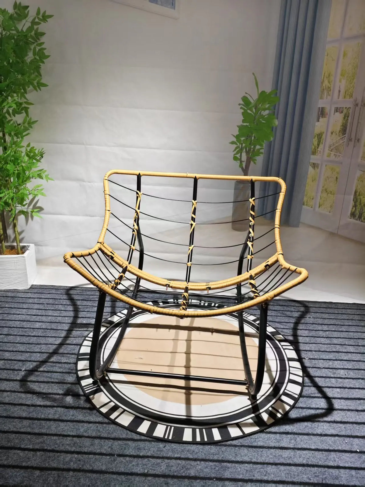 Outdoor Rocking Chair Adult Lazy Sofa Bird Nest Shaped Living Room Balcony Nap Small Apartment Rattan Woven Adul Rocking Chair