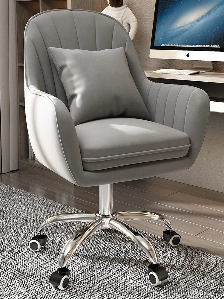 Cute Desk Chair For Girls Pink Ergonomic Computer Swivel Chair Adjustable Height Plush Padded Study Chair Bedroom Dorm Office