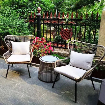 Nordic Outdoor Rattan Table and Chairs Combination Leisure Garden Furniture Sets High-end Open-air Patio Furniture Outdoor Set