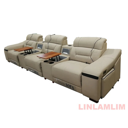 *-/2025  Italian Modern Luxury Leather Recliner Sofa Electric Reclining Sofa Living Room Furniture