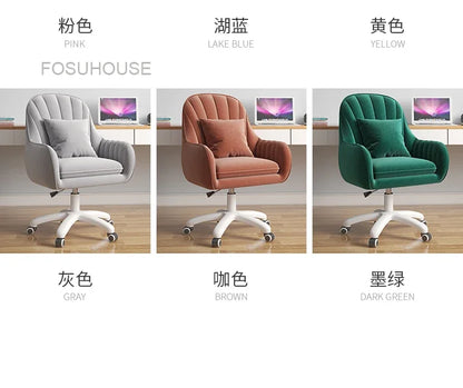 Fabric Office Chairs Family Comfortable Sedentary Armchair Lovely Bedroom Computer Chair Dormitory Swivel Chair Home Furniture