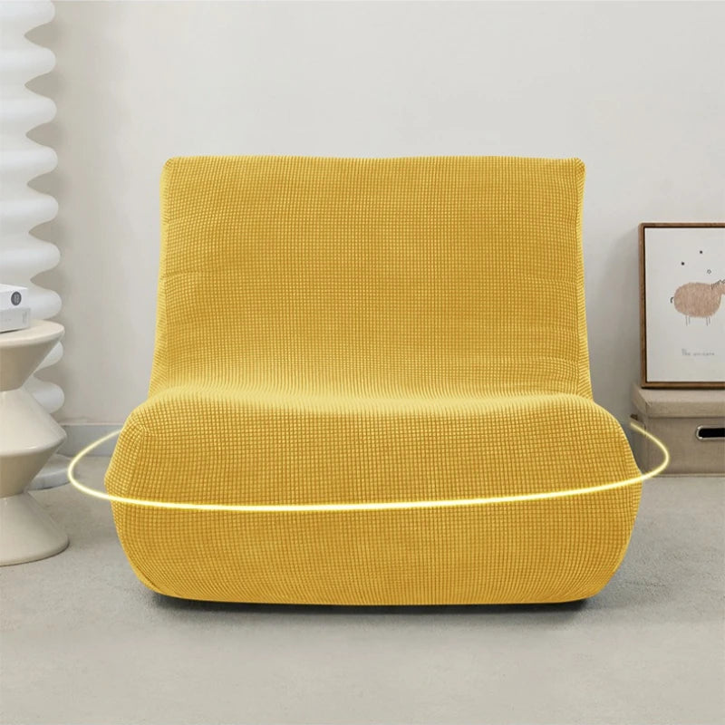 1pc Stretch Lazy Armless Sofa Cover Jacquard Armless Single Sofa Chair Protector for Fireside Chair Adult Bean Bag Chairs Covers