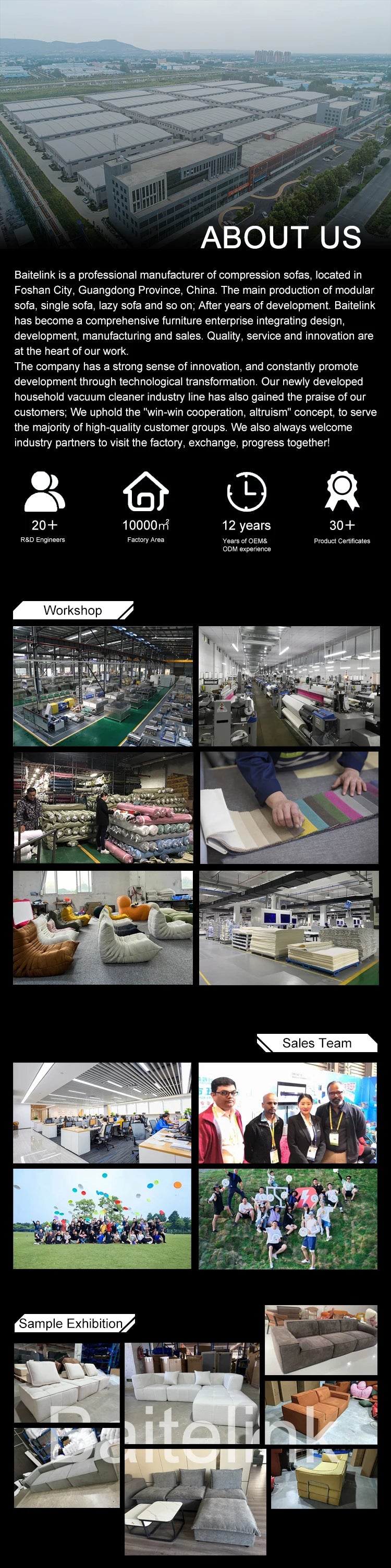 Modern L Shape Vacuum Pack Cost-Effective Recliner Set Sofa Living Room Home Furniture Office Sponge Sofa Compression
