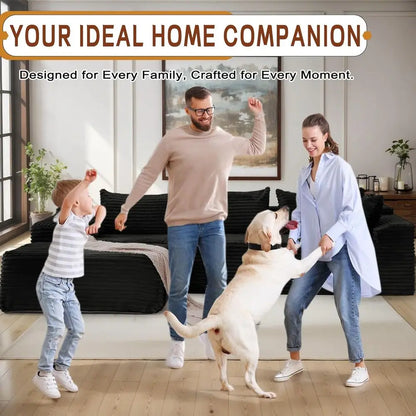 108" Sectional Couches for Living Room, Modular Sectional Sofa with L-Shape Chaise, Cloud Couch, Comfy Corduroy Fluffy Couch
