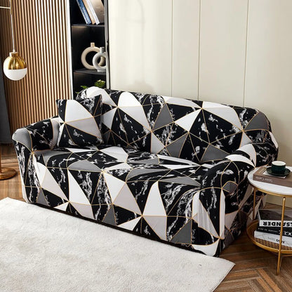 New All-season L-shape Non-slip Elastic Sofa Cover With Patterns, 360 Degree Coverage 1/2/3/4 Seat Sofa Cushion for Living Room