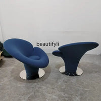 Modern designer special-shaped fiberglass, hotel light luxury art leisure petal single reclinerAA