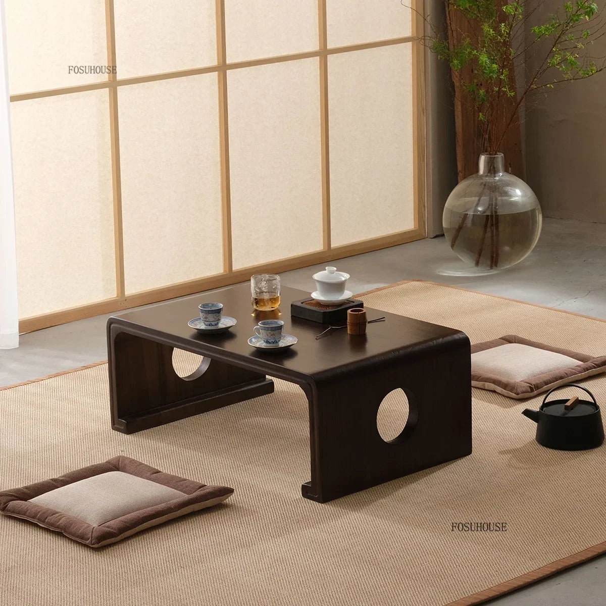 European Solid Wood Coffee Table Home Balcony Window Small Table Light Luxury Minimalist Sofa Side Table Living Room Furniture F