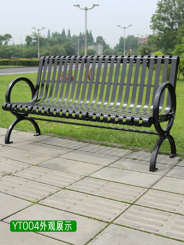 Park chair outdoor bench, cast iron art, community square leisure seat, courtyard outdoor shopping mall lounge area