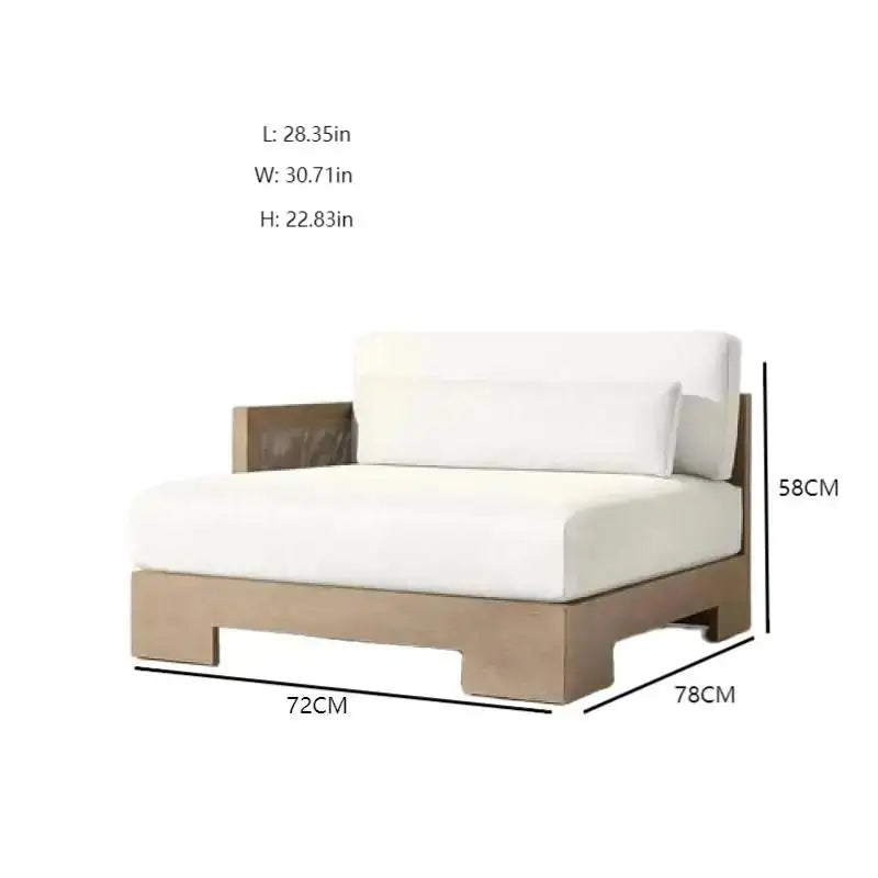 Outdoor Patio Garden Set all Weather Teak Wicker Ubud Modular U-Sofa Sectional Luxury Outdoor Furniture