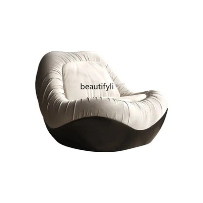 A076 Designer Simple Lazy Sofa Nordic Modern Light Luxury Villa Arc Leisure Chair Single Sofa Flannel