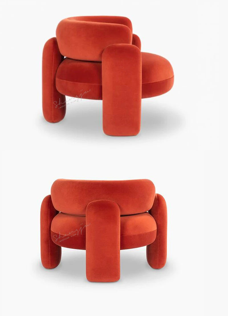 Cream single sofa chair designer lazy living room balcony modern simple and lightweight luxury reception lounge chair