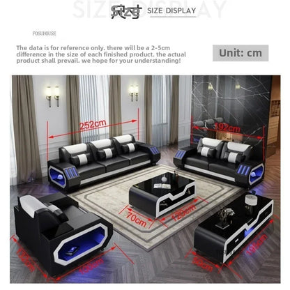High-end Villa Sofas Design Modularity Sofa U-Shape Living Room Sofas Sets with Bluetooth Speaker for Living Room Furniture