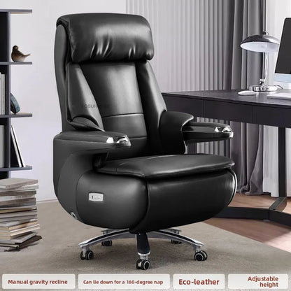 Electric Reclining Office Chairs Luxury Leather Executive Computer Armchair European Bedroom Furniture Home Ergonomic Desk Chair