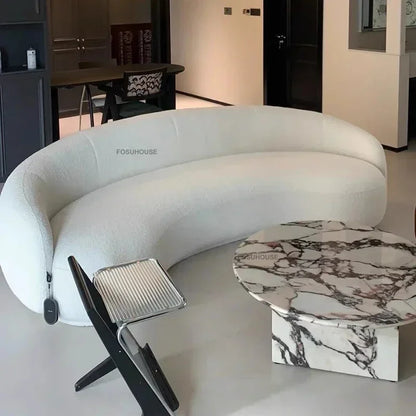 Creative Fabric Cashew Lazy Sofa Nordic Curved Living Room Sofas Home Living Room Furniture Reception Lounge Area Back Sofa Bed