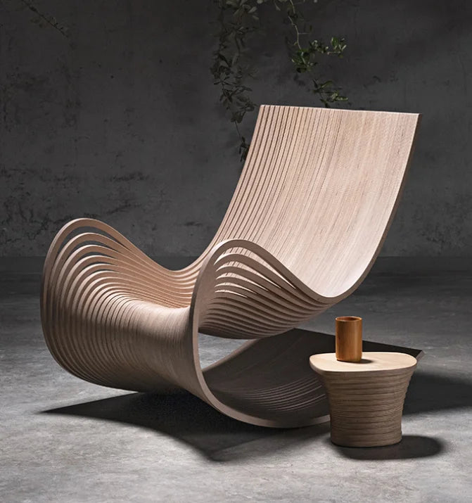 Rocking Chair Single Solid Wood Lounge Chair Lazy Sofa Chair for Living Room Balcony