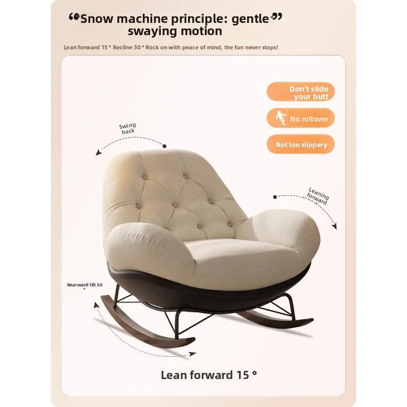 Lazy Sofa Rocking Chair Bedroom Lounge Chair Carefree Adult Living Room Single Balcony Leisure Rocking Chair Recliner Chairs