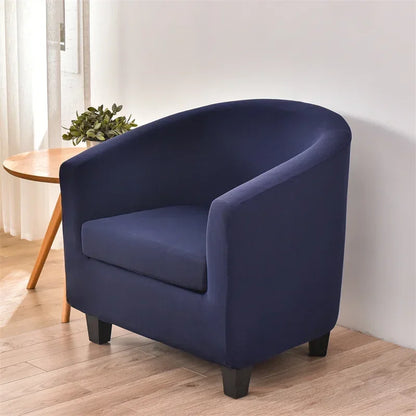Elastic Club Chair Covers Solid Color Bath Tub Sofa Covers Single Cafe Bar Armchairs Slipcovers with Seat Cushion Cover Home
