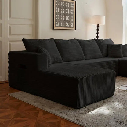 133.86-Inch U-Shaped Cloud Modular Sectional Sofa with Ottoman, Modern Upholstered Couch for Living Room, Deep Seat Corner