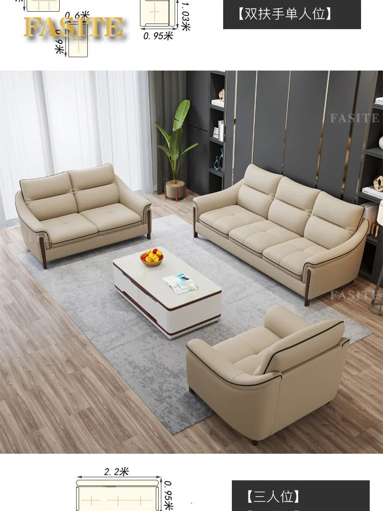 Sofa living room simple modern one layer cowhide corner combination furniture