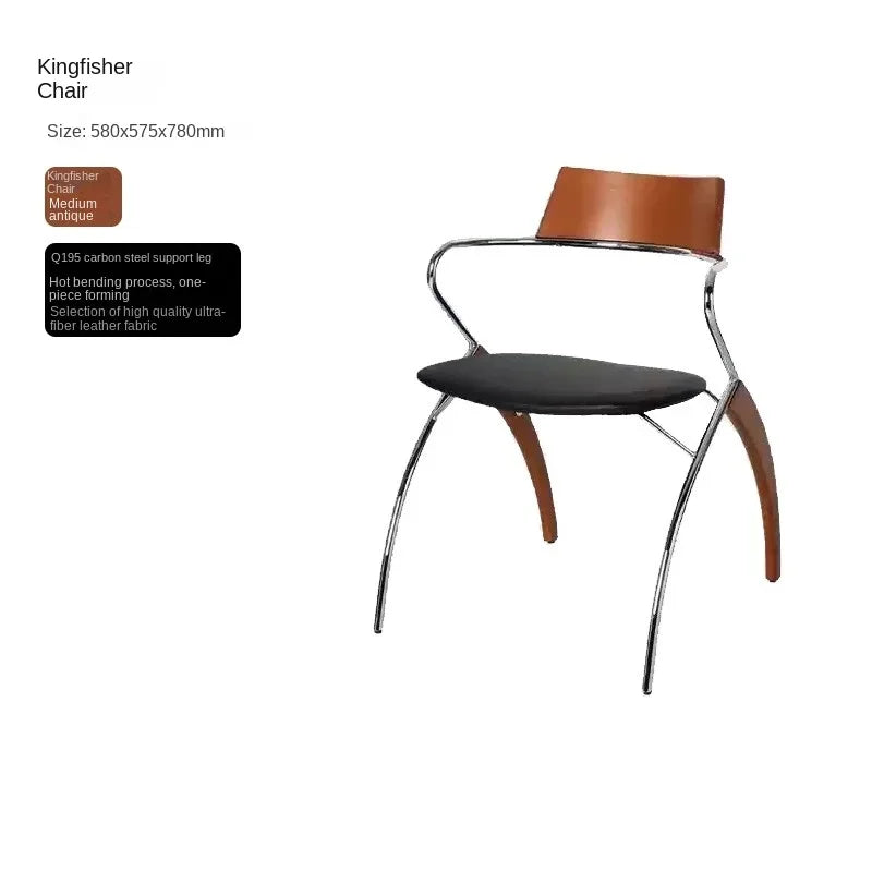 Antique Danish Designer Dining Chair Retro Simple Household Solid Wood Backrest Armchair Net Red Coffee Shop Leisure Chair