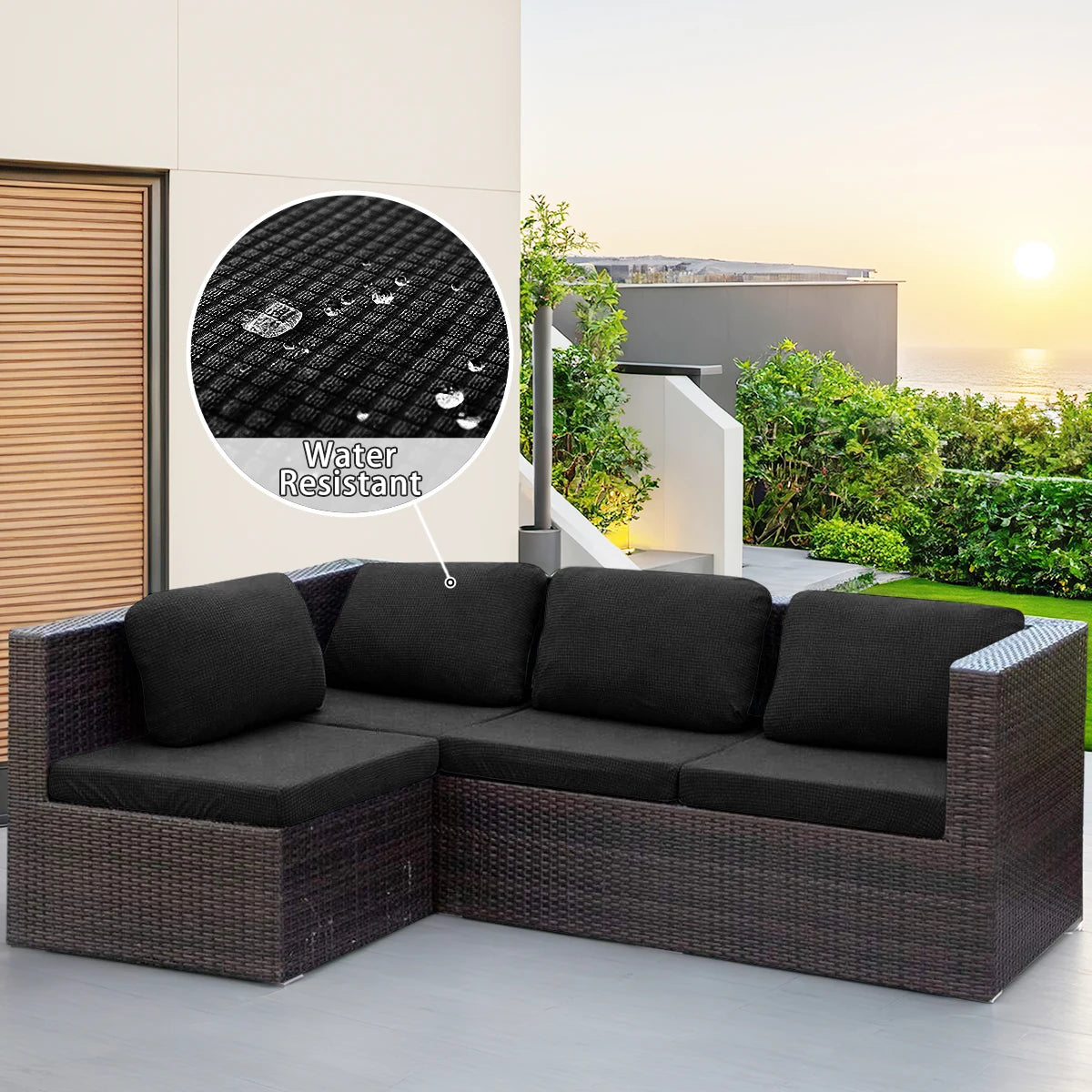 1pc Water-Reststant Polar Fleece Outdoor Sofas Covers, 230gsm Sofa Cushion Cover, Multiple Colors Available