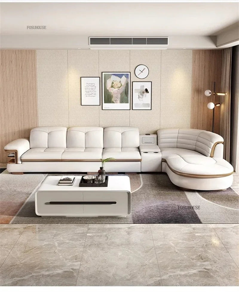 Design Artificial Leather Living Room Sofa Corner Combination Luxury Sofas Living Room Personality Home Furniture