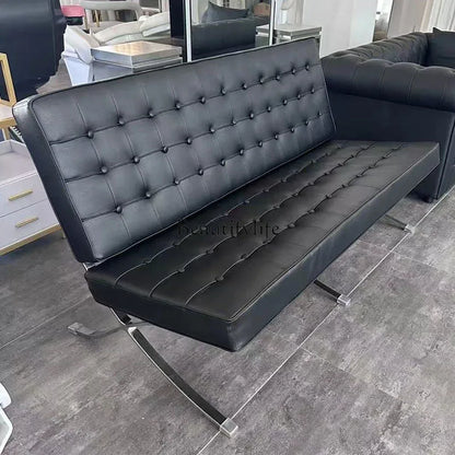 *Hair salon waiting chair Clothing store sitting area Stainless steel gold-plated sofa waiting area Long chair