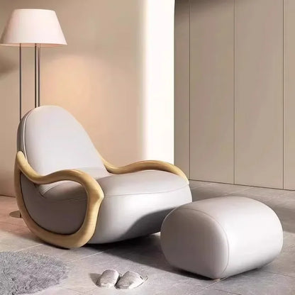 Leisure wind rocking chair Chinese style universal good happy chair lazy sofa cream balcony solid wood high-end