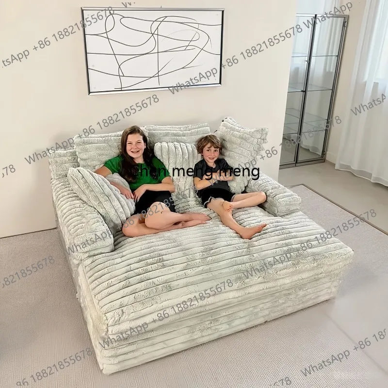zS173Furniture Living Room Vacuum Compression Washable Corduroy Modern Boneless Couch Sofa Comprimido