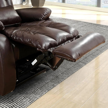Large Genuine Leather Power Lift Recliner Chair for Elderly, Dual Motor with Massage and Heating,with Double Lumbar, Customized