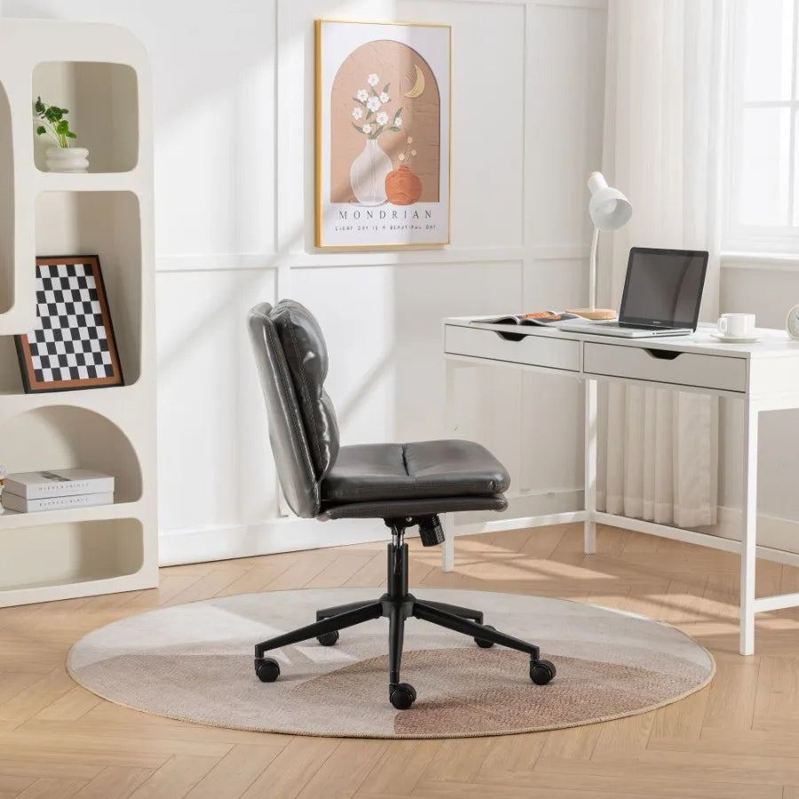 Bizerte Adjustable Swivel Criss-Cross Chair Wide Seat/ Office Chair/Vanity Chair Gray