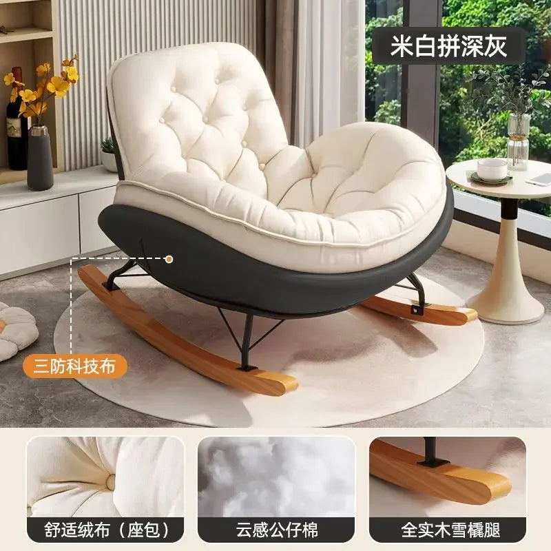Lazy Sofa Rocking Chair Reclining Sleepable Bedroom Single Recliner Home Balcony Leisure Chair Tatami Seat Floor Chair