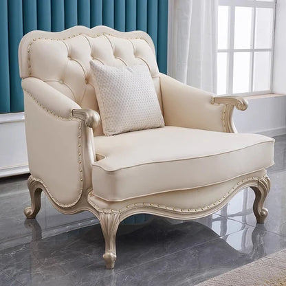 Leather sofa combined living room size apartment Italian light luxury high-end luxury solid wood furniture
