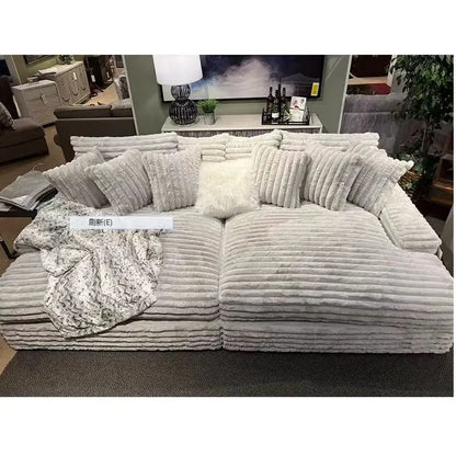 Ultra Wide Deep Plush Fabric Sofa for Large Villas Living Room,  Luxury Super Large Plush Sofa for Cinemas Big Sofa