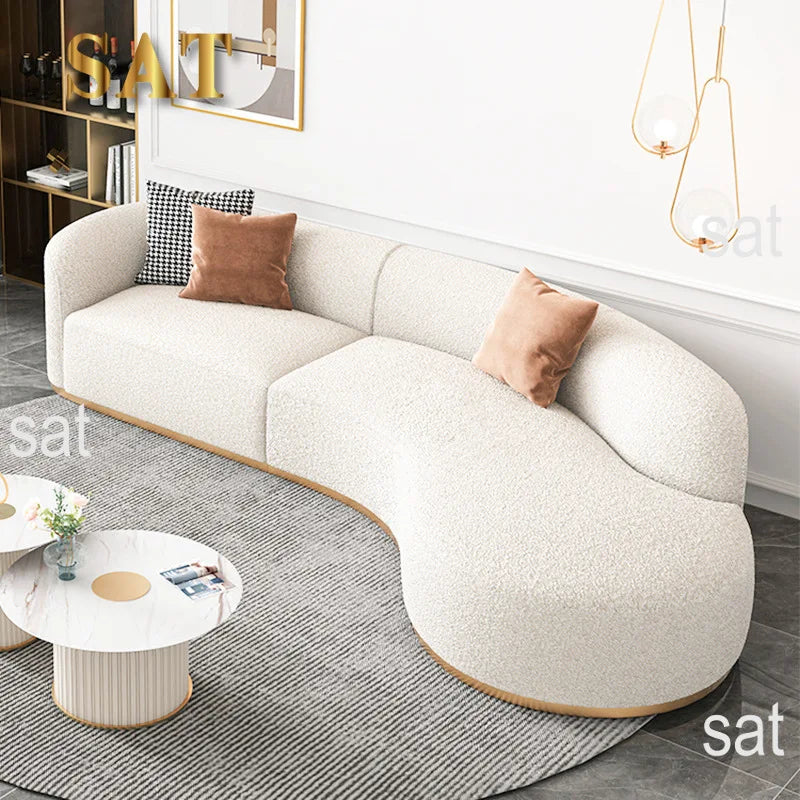 &c Nordic Modern Simple Light Luxury Living Room Beauty Salon Leisure Reception Area Arc Sofa