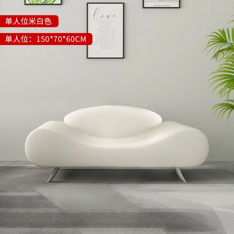 Bedroom sofa small apartment living room two people small orange modern simple beauty salon room personalized creative furniture