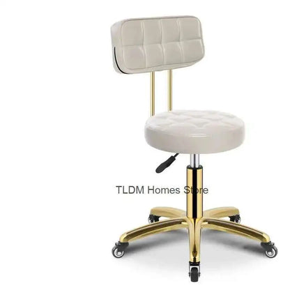 Luxury Rotating Barber Chair for Beauty Salon Modern Metal Movable Backrest Office Chairs Creative Salon Chair for Hair Salon