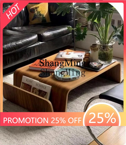 FG household simple living room creative table coffee table coffee table medium antique big curved wood