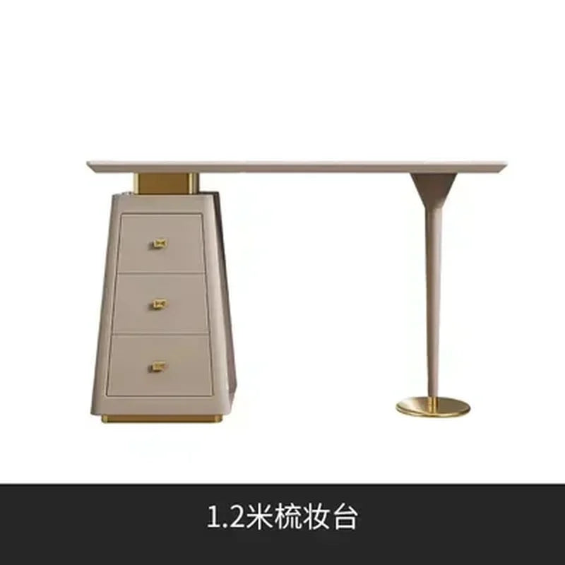 Multifunctional White Makeup Table with Drawers, Nordic Style Luxury Dressing Cabinet for Home Furniture
