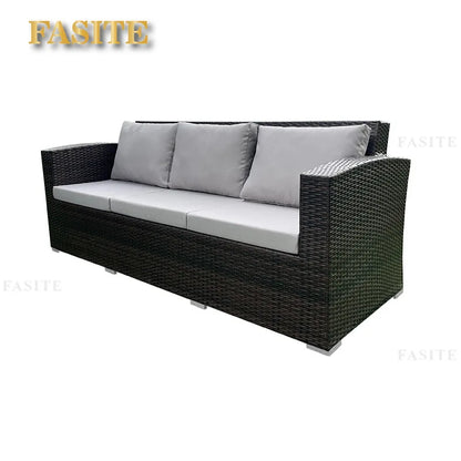 Garden outdoor beach rattan weaving leisure sofa chair outdoor furniture outdoor three-person rattan chair sofa